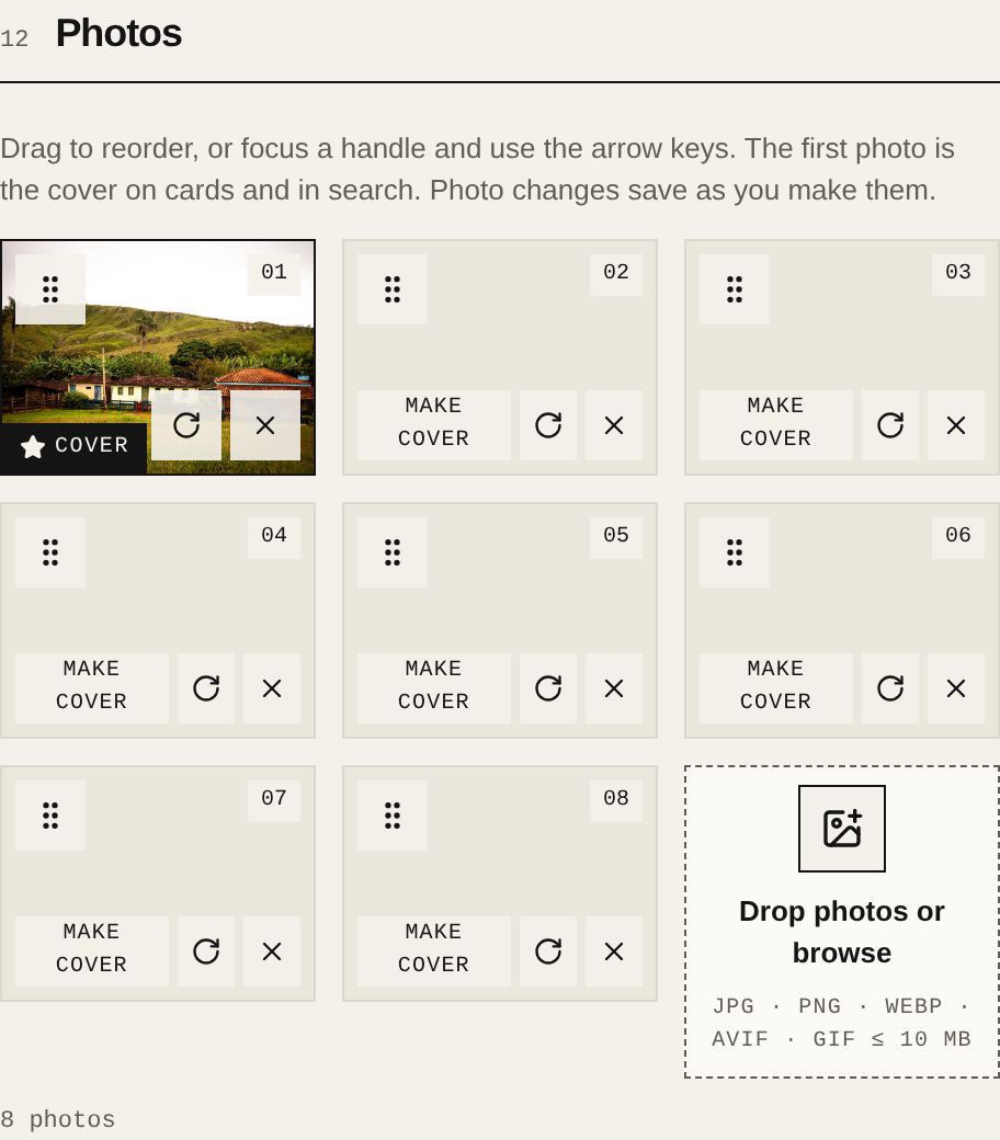A property's Photos section