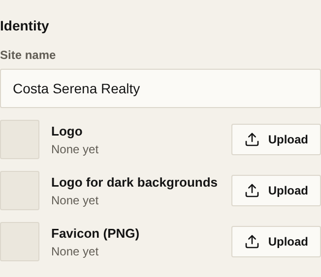 The Identity group in the Style tab