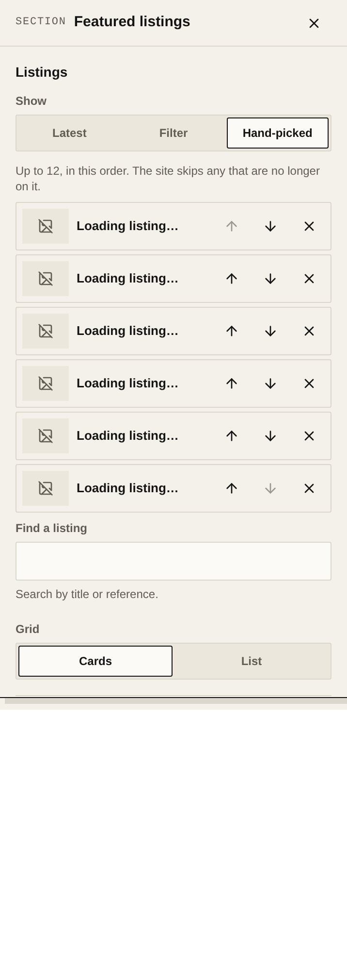 A section's text in the inspector